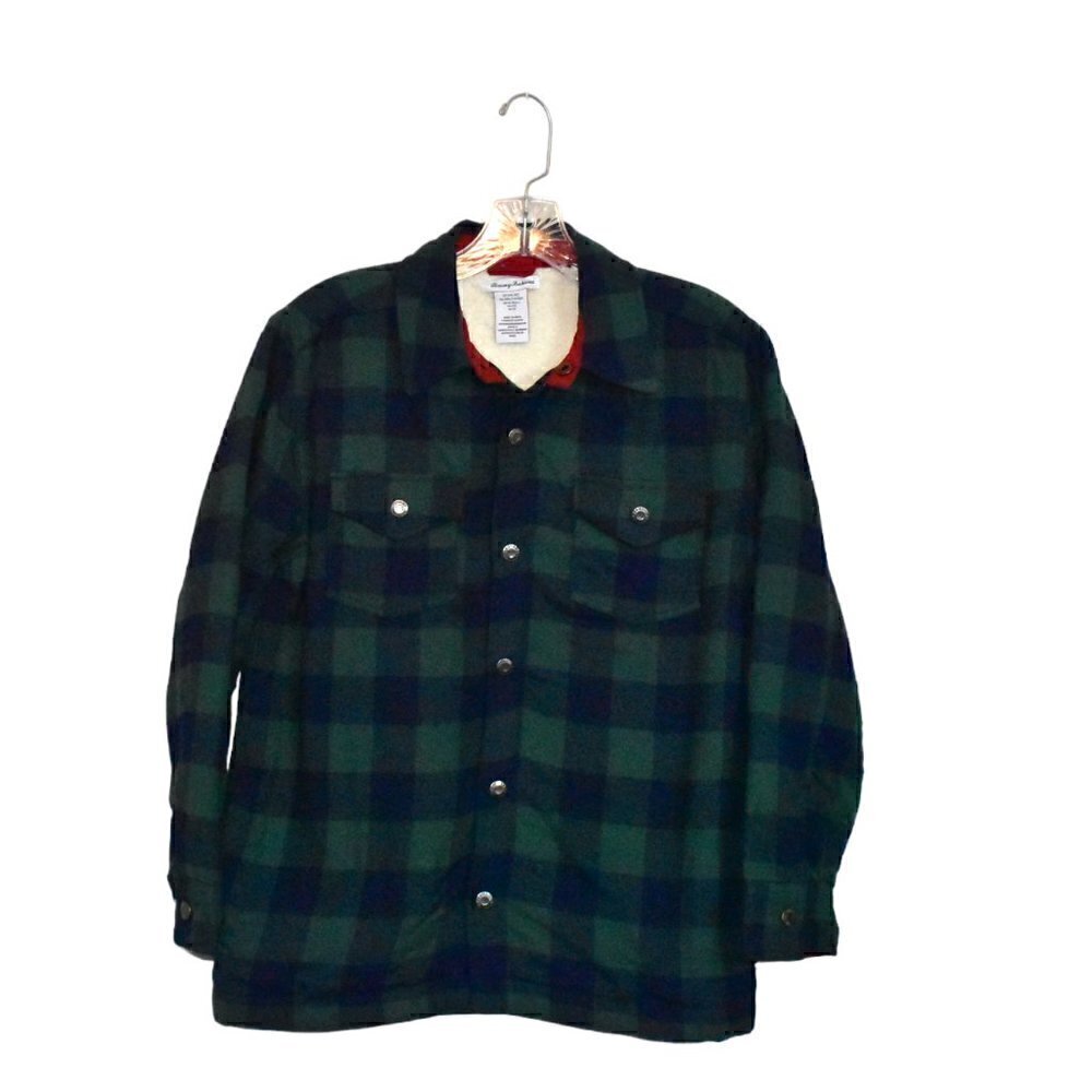 Tommy Bahama Boys Long Sleeve Fleece Snap Up Plaid Shacket Size XXL 16 NWOT